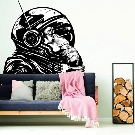 Monkey Explorer Themed Space Wall Decal - Kid's Room Decorative Sticker - Decords