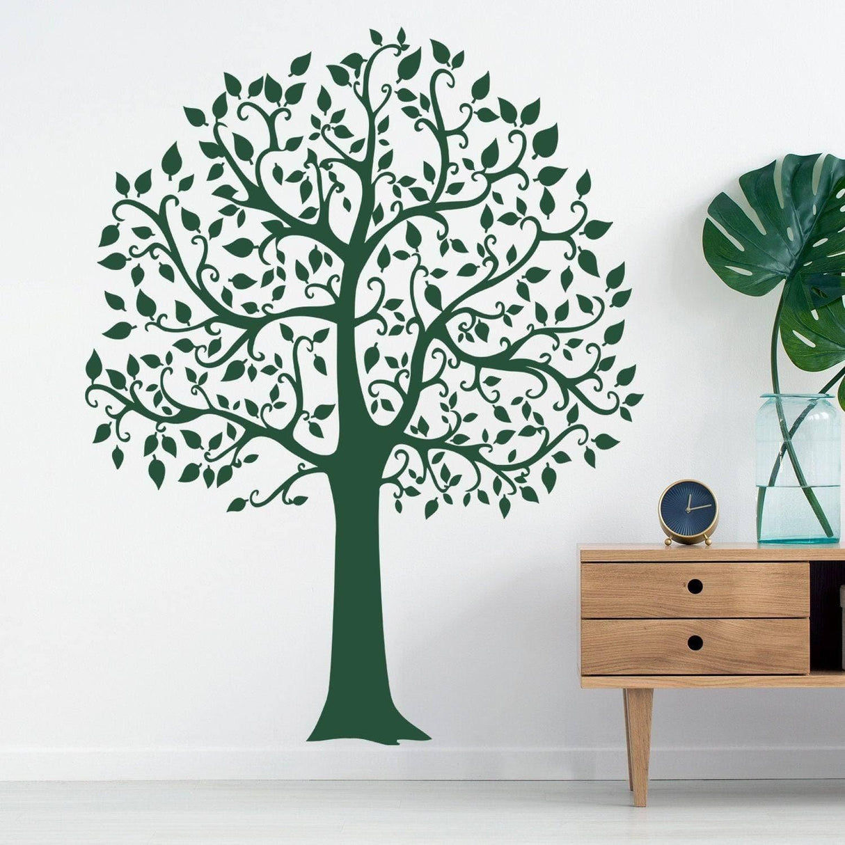 Serenity Tree Wall Sticker, Nature-Inspired Vinyl Decal, Botanical Art - Decords