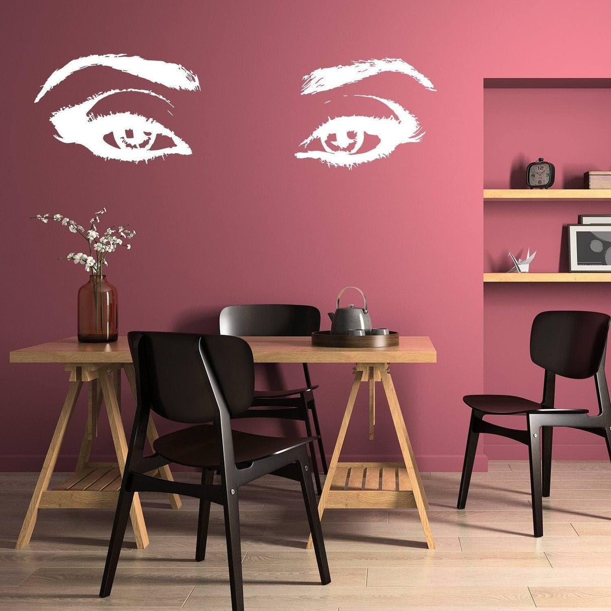 Femme Vinyl Wall Decal, Eyelash Silhouette Wall Art, Elegant Beauty and Style Decal - Decords