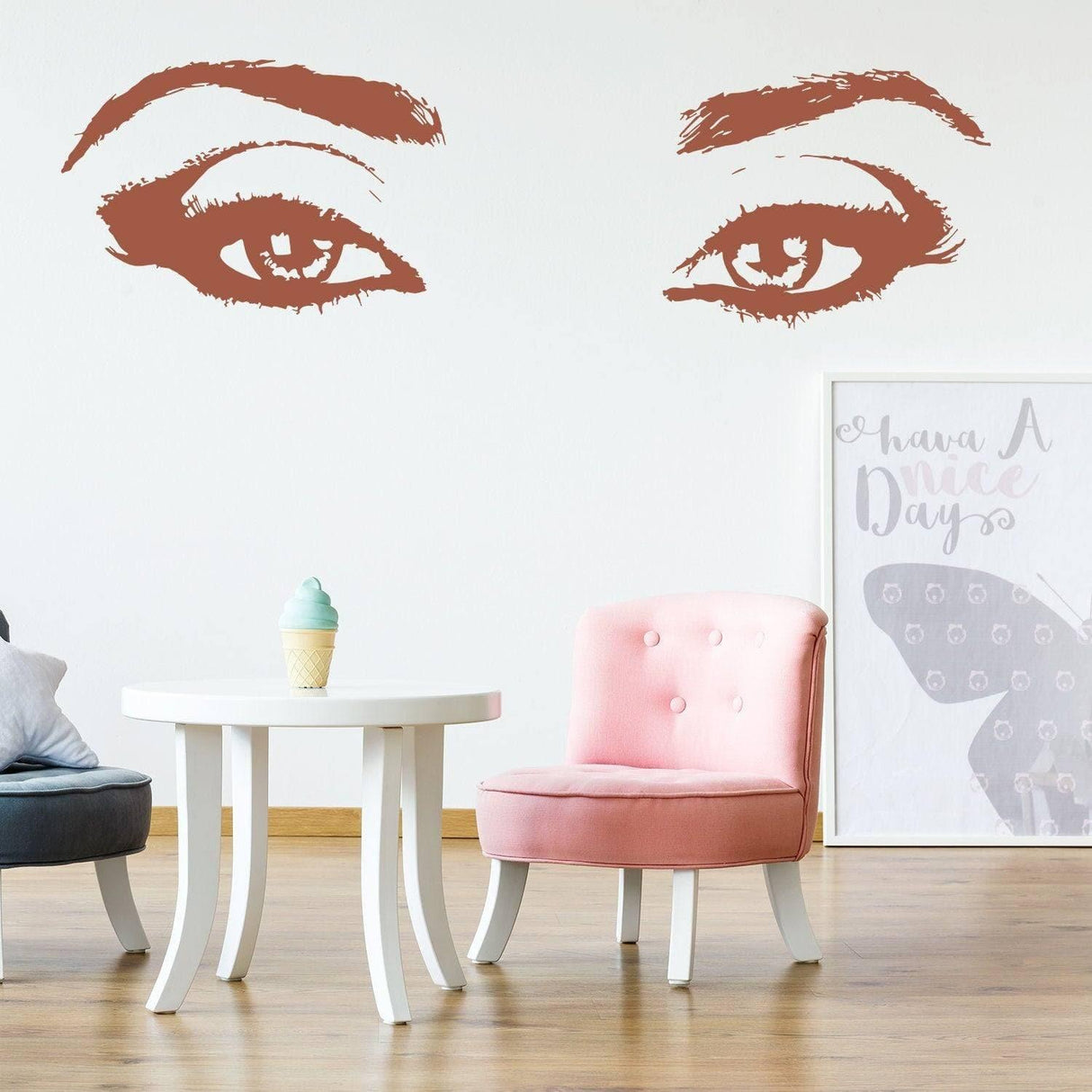 Femme Vinyl Wall Decal, Eyelash Silhouette Wall Art, Elegant Beauty and Style Decal - Decords