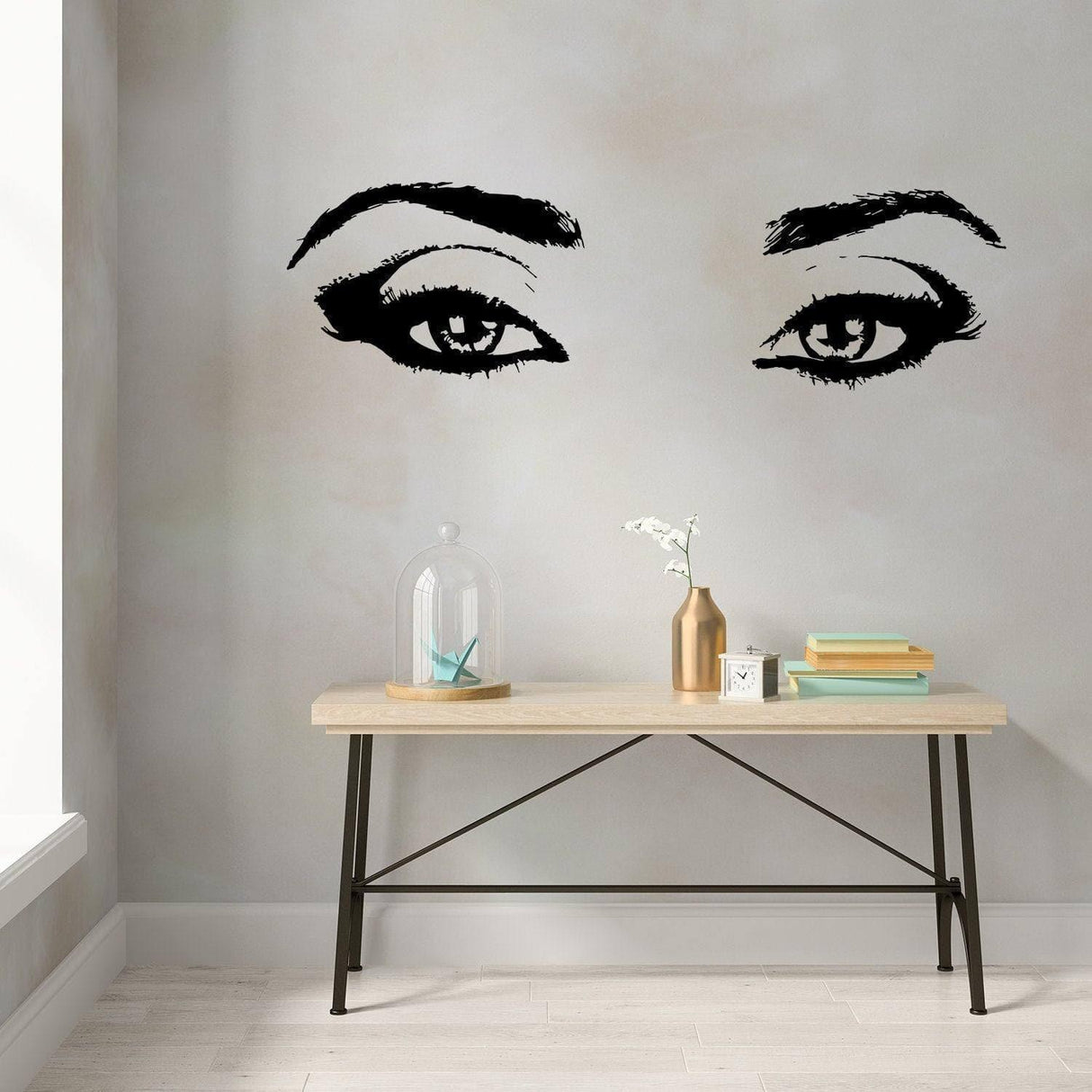 Femme Vinyl Wall Decal, Eyelash Silhouette Wall Art, Elegant Beauty and Style Decal - Decords