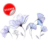 3D Blue Blossom Wall Decal - Elegant Floral Vinyl Sticker Mural - Decords