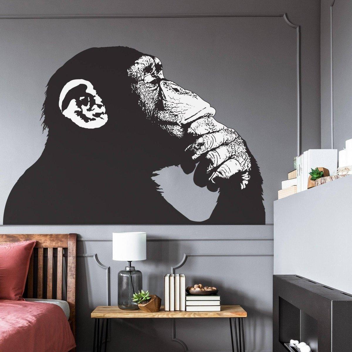 Contemporary Street Art Primate Decal - Artistic Waterproof Vinyl Wall Sticker Print - Decords