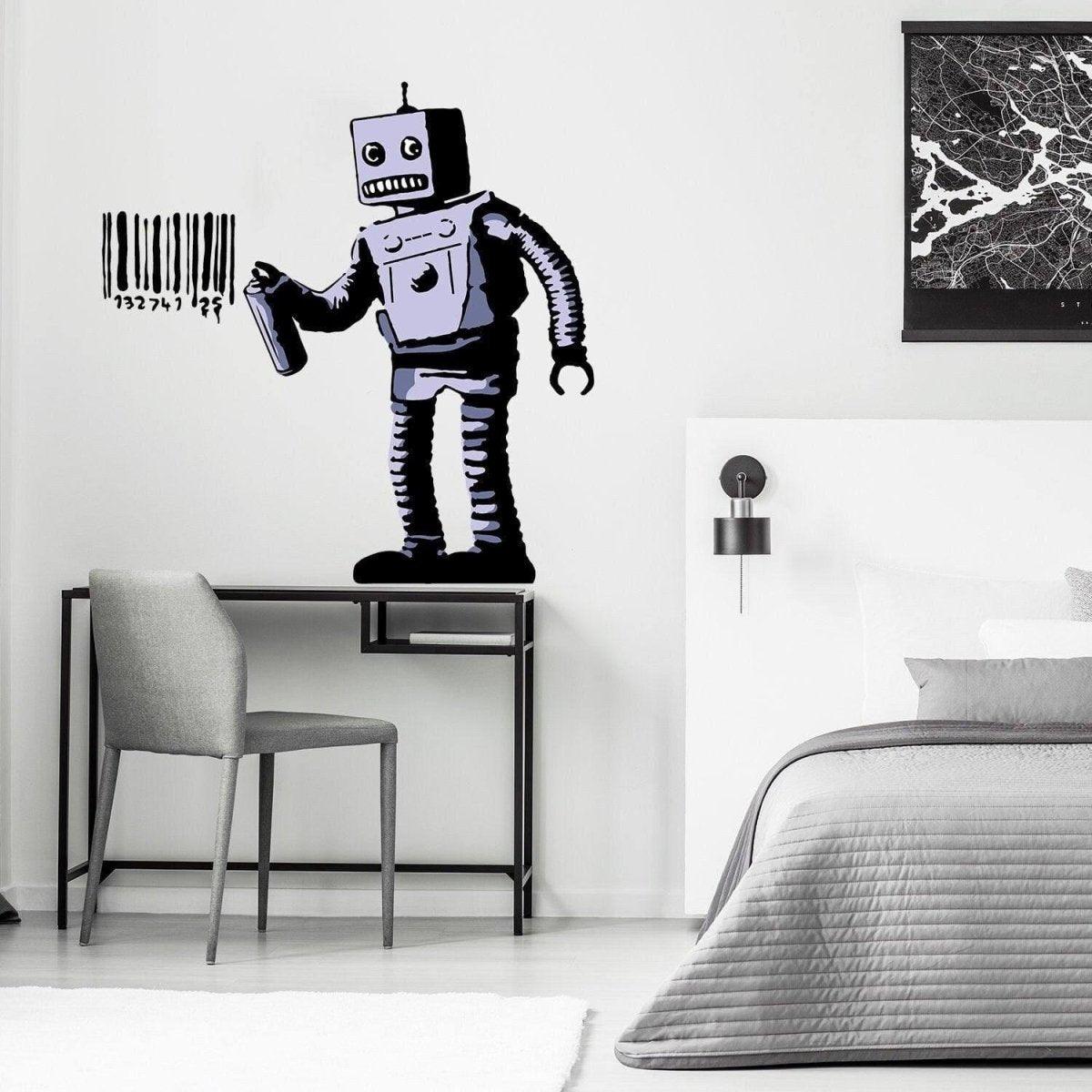 Barcode Robot Wall Vinyl Sticker - Urban Street Art Decal - Decords