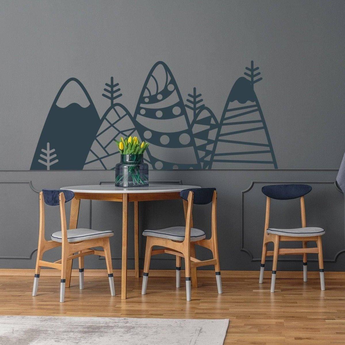 Peaks Wall Sticker, Captivating Mountain Decal, Vinyl Wall Adhesive Artwork - Decords