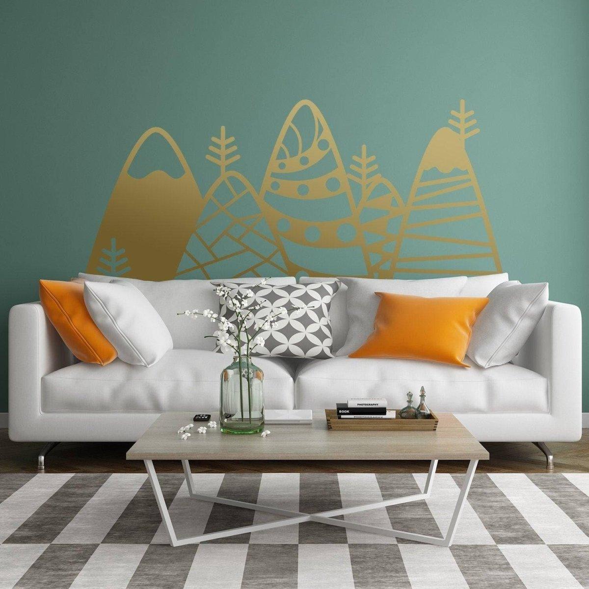 Peaks Wall Sticker, Captivating Mountain Decal, Vinyl Wall Adhesive Artwork - Decords