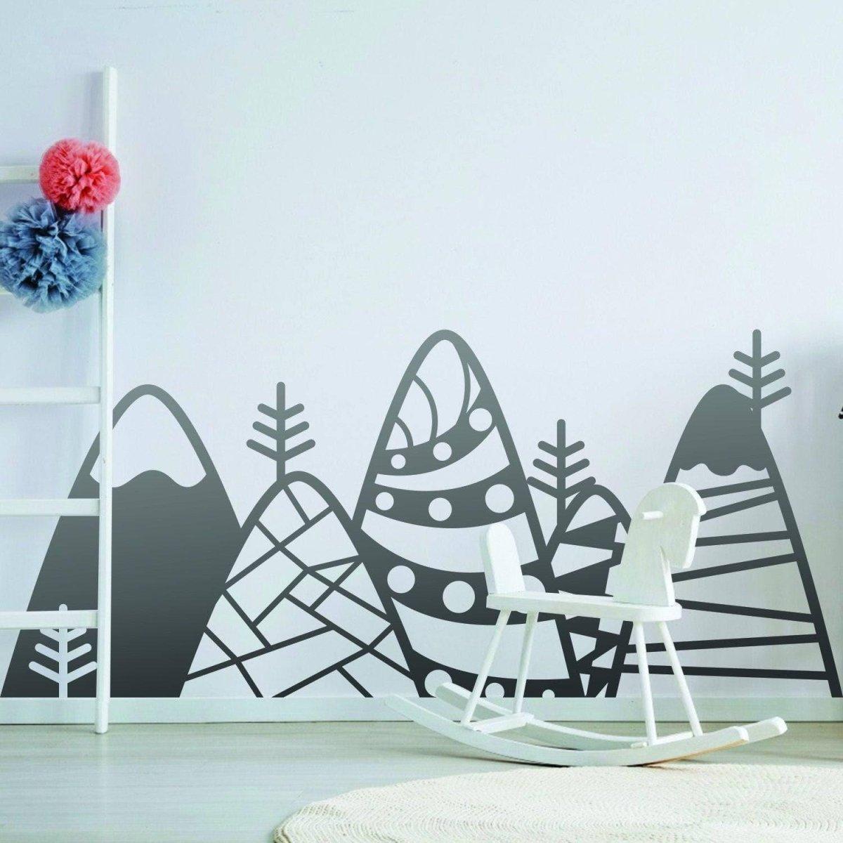 Peaks Wall Sticker, Captivating Mountain Decal, Vinyl Wall Adhesive Artwork - Decords