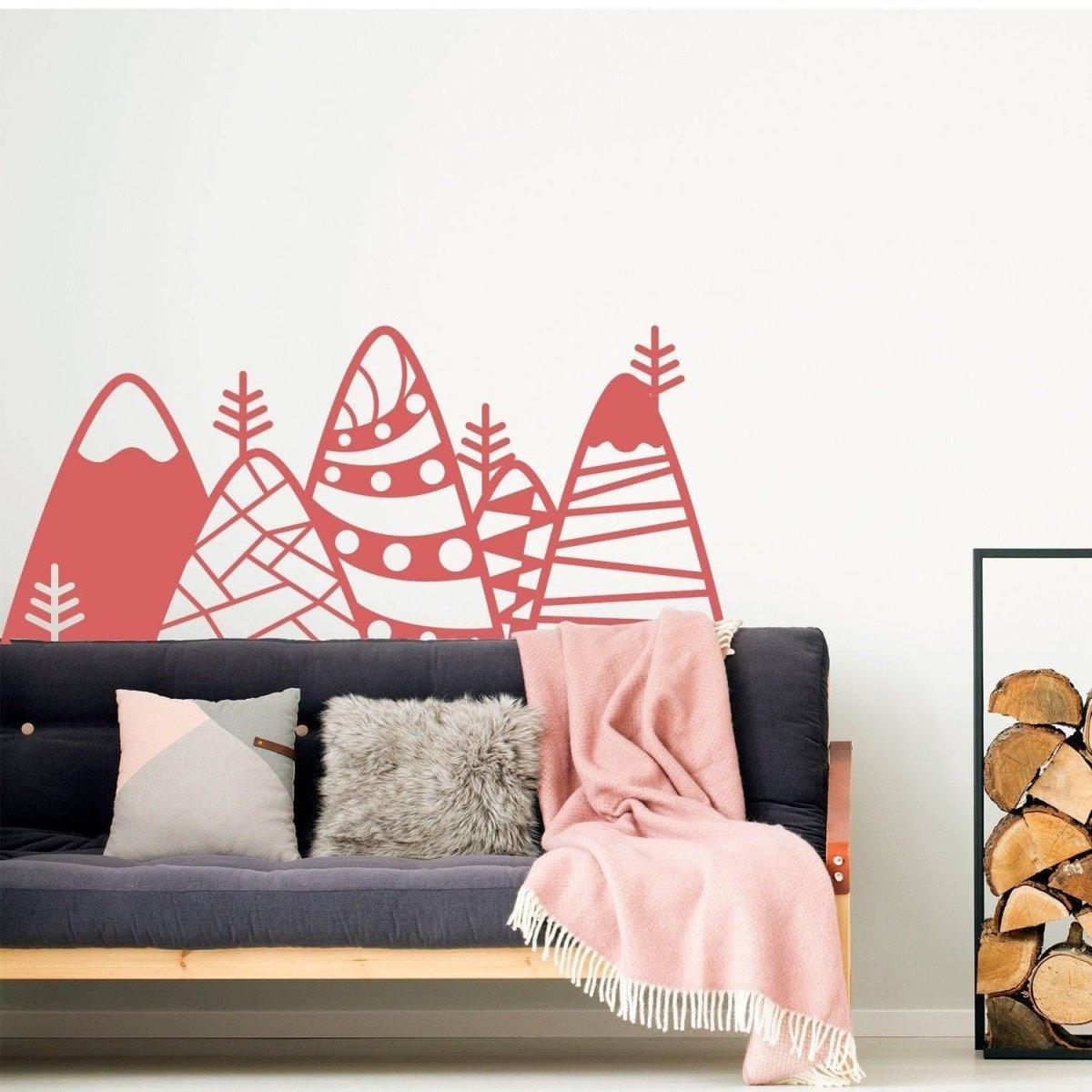 Peaks Wall Sticker, Captivating Mountain Decal, Vinyl Wall Adhesive Artwork - Decords