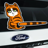 Cat-Tastic Rear Window Car Decal: Playful Perforated Feline Wiper Sticker - Decords