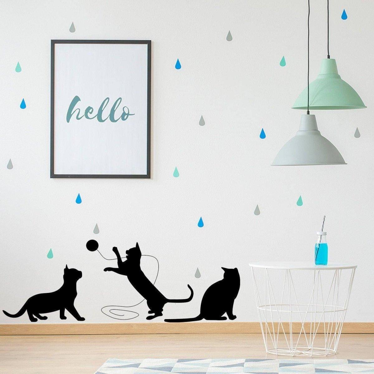 Adorable Cat Silhouette Decal Vinyl Sticker - Trendy Pet-Themed Wall Art Accessory - Decords