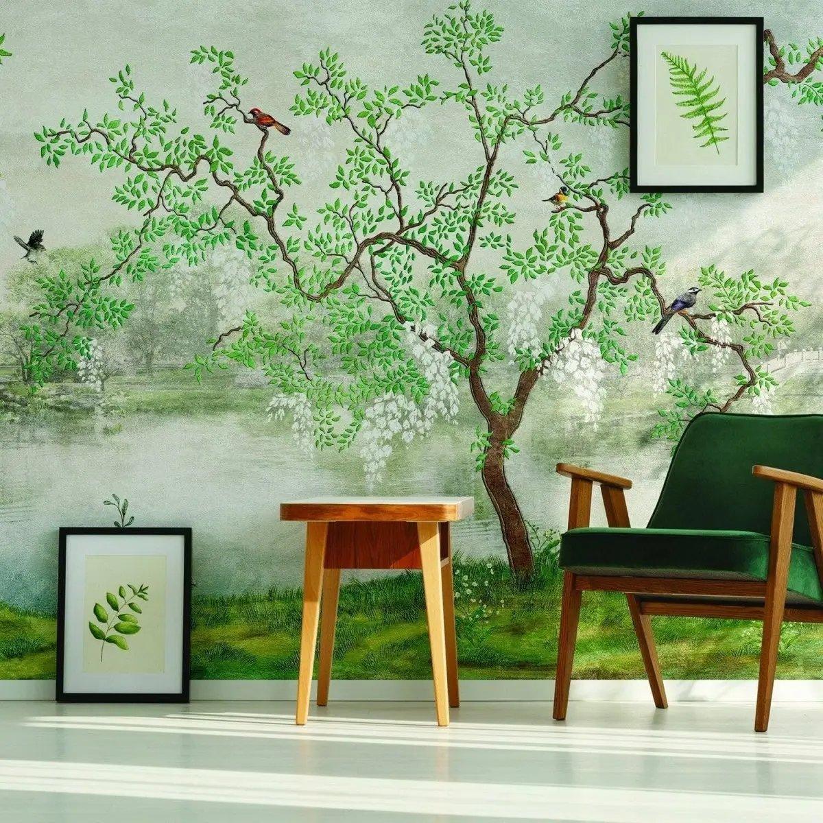 Dreamy Chinese Garden Wall Mural - Oriental Landscape Scenery Wallpaper for Home Decor - Decords