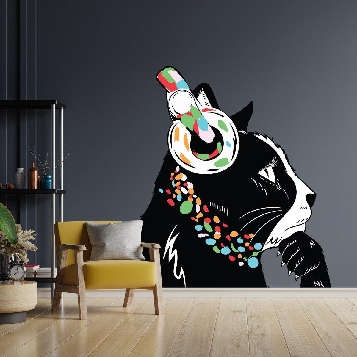 Urban Art Style Inspo - Feline Contemplative Wall Sticker Decal - Decords