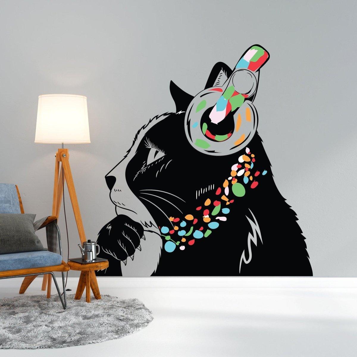 Urban Art Style Inspo - Feline Contemplative Wall Sticker Decal - Decords