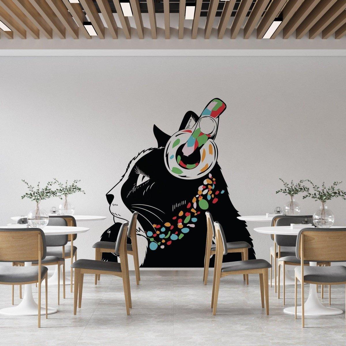 Urban Art Style Inspo - Feline Contemplative Wall Sticker Decal - Decords