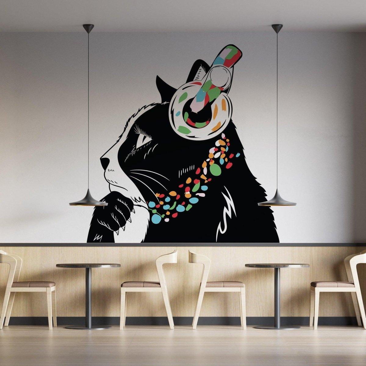 Urban Art Style Inspo - Feline Contemplative Wall Sticker Decal - Decords