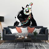 Urban Art Style Inspo - Feline Contemplative Wall Sticker Decal - Decords