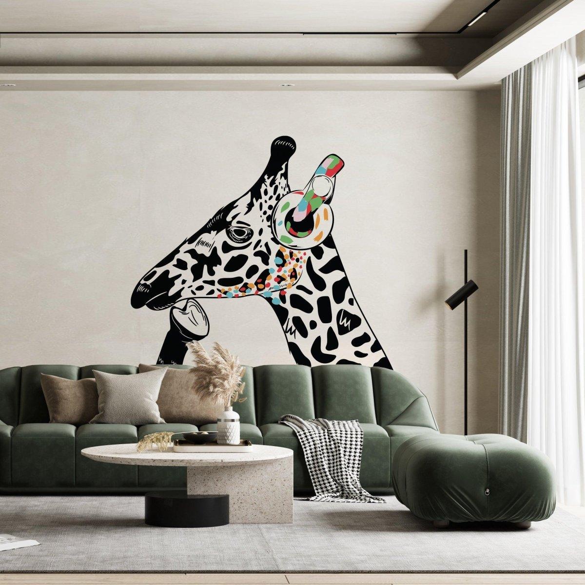 Contemplative Giraffe Wall Sticker - Vinyl Decal Art for Children's Space - Decords