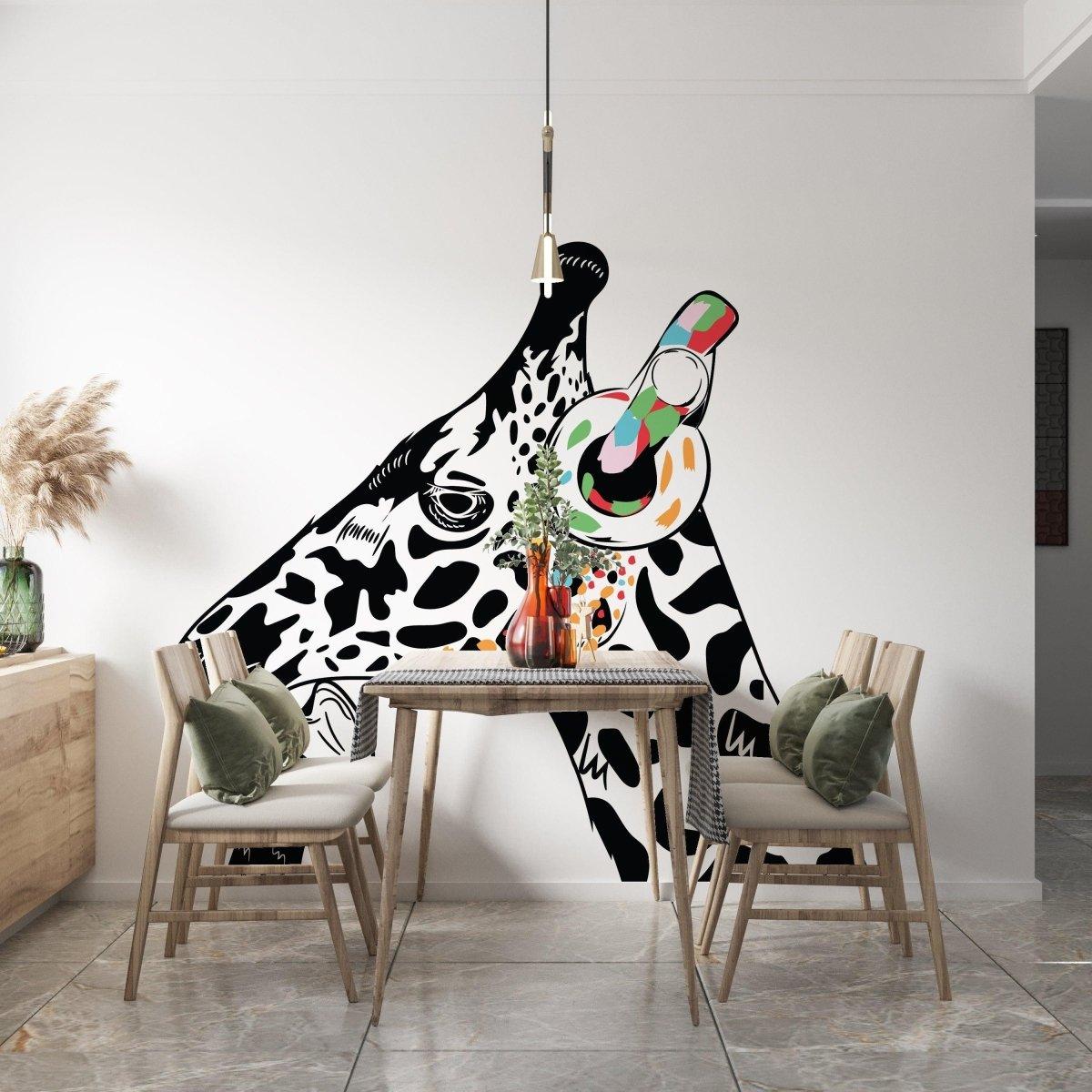 Contemplative Giraffe Wall Sticker - Vinyl Decal Art for Children's Space - Decords