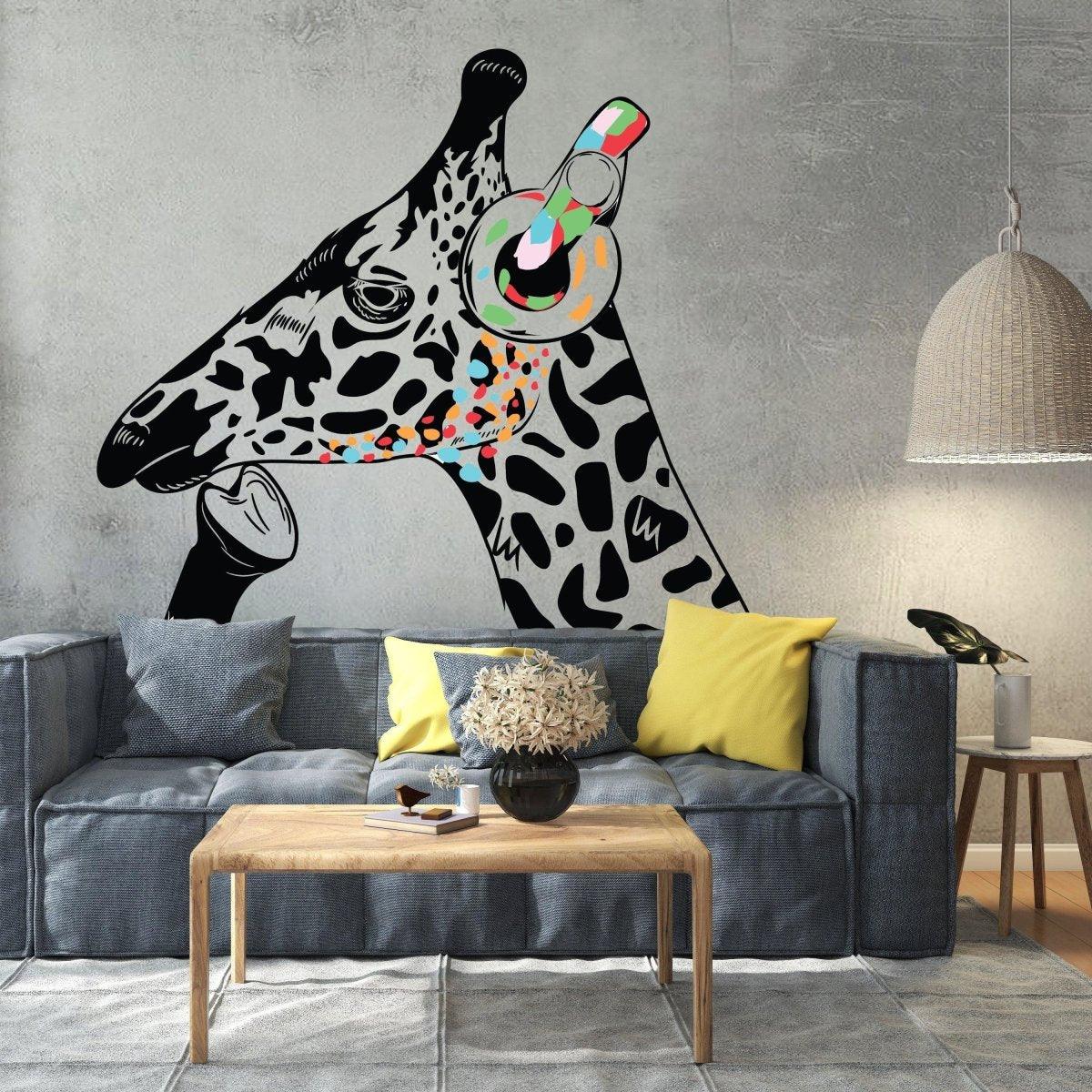 Contemplative Giraffe Wall Sticker - Vinyl Decal Art for Children's Space - Decords