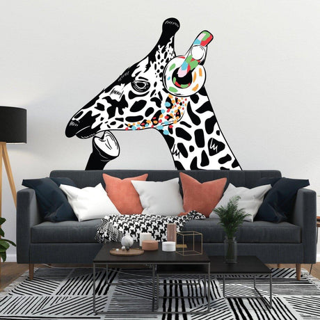 Contemplative Giraffe Wall Sticker - Vinyl Decal Art for Children's Space - Decords