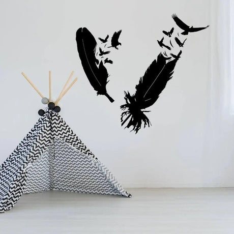 Stylish Bird Design Wall Sticker - Modern Wall Art, Avian Decals - Decords