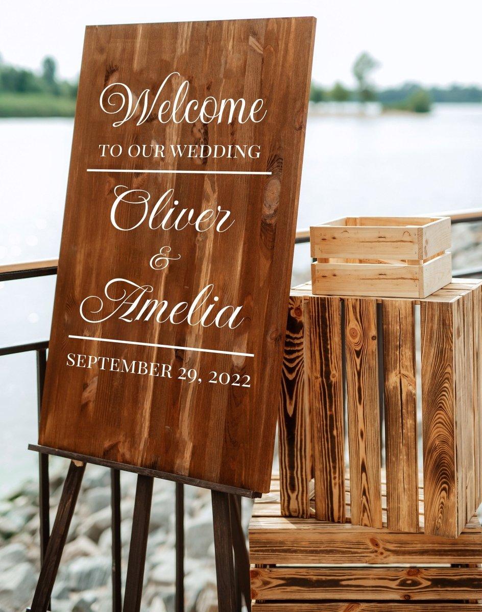 Personalized Wedding Welcome Sign Decal: Elegant Guest Greeting Style - Decords