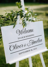 Personalized Wedding Welcome Sign Decal: Elegant Guest Greeting Style - Decords