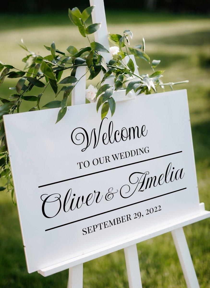 Customizable Wedding Welcome Decal, Elegant Personalized Bridal Sticker - Decords