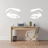 Glowing Luminescent Eye Vinyl Wall Decal: Enchanting Wall Sticker Art - Decords