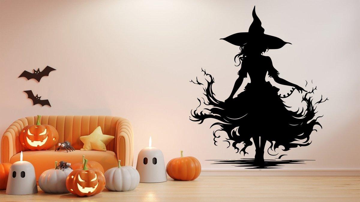 Mystical Sorceress Window Art Decal - Enchanting Halloween Wall Decoration - Decords