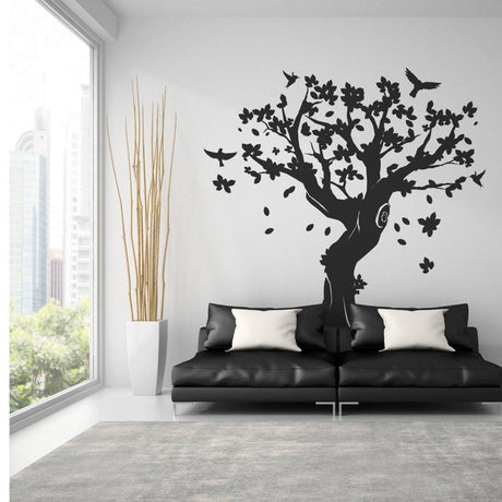 Contemporary Tree Wall Art Sticker - Decorative Vinyl Decal for Interior Design - Decords