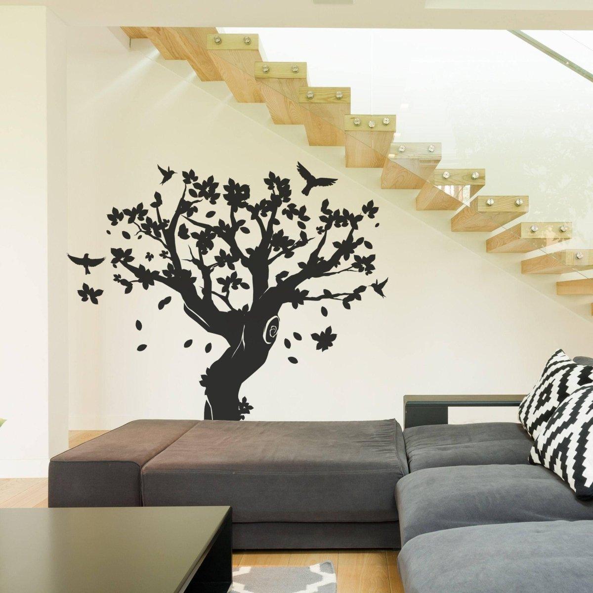 Contemporary Tree Wall Art Sticker - Decorative Vinyl Decal for Interior Design - Decords