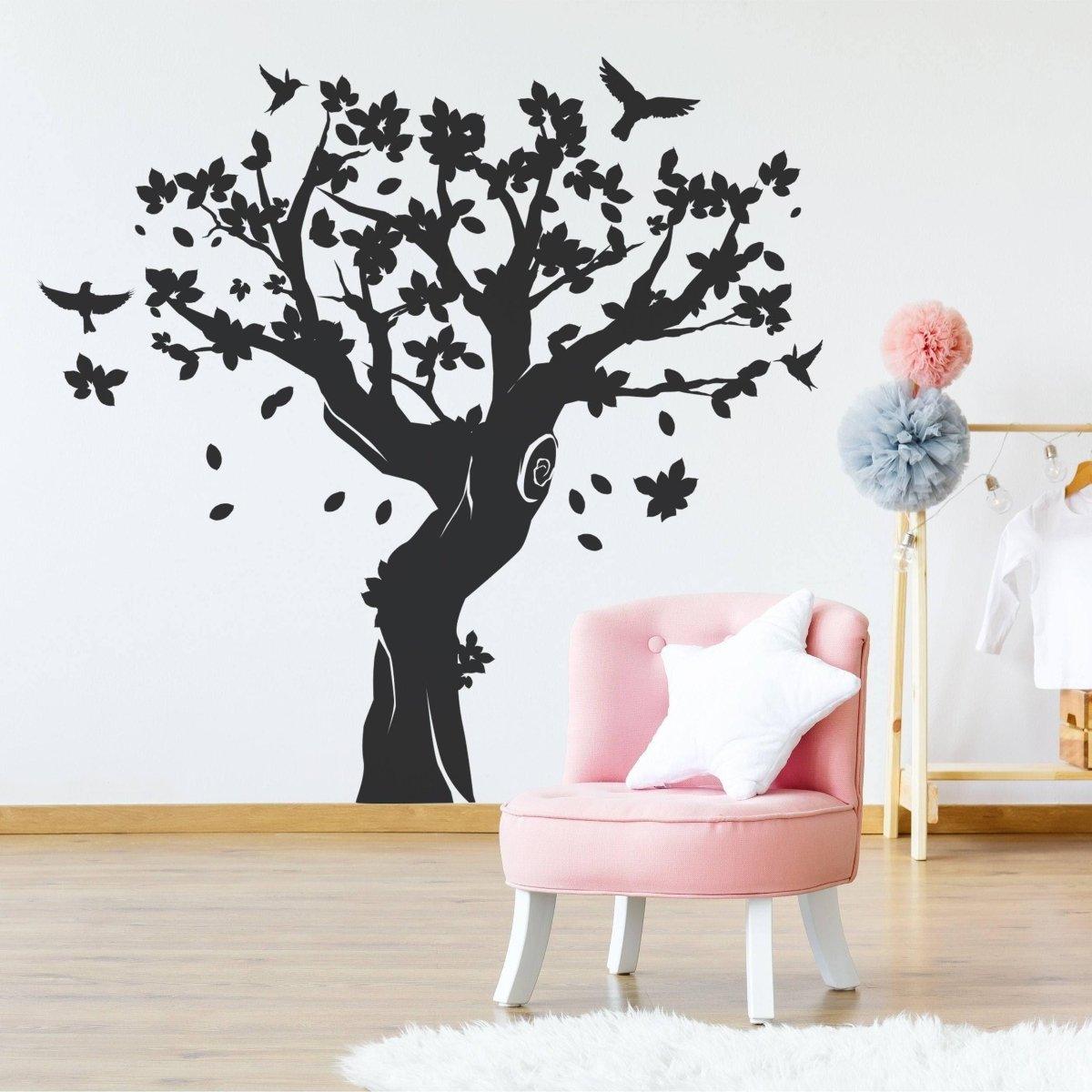 Contemporary Tree Wall Art Sticker - Decorative Vinyl Decal for Interior Design - Decords