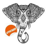 Vinyl Elephant Wall Sticker: Wealth and Wisdom Symbolic Representation - Decords