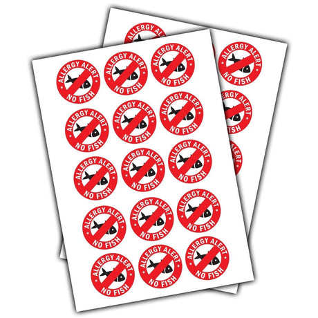 Allergy Safety Stickers - Alert for Fish Allergies - Decords