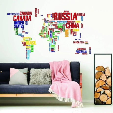 Explorer Vinyl Wall Decal - Global World Map Sticker - Decords