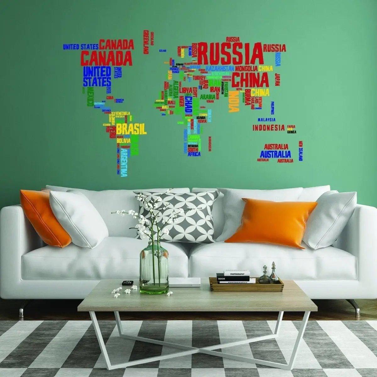 Explorer Vinyl Wall Decal - Global World Map Sticker - Decords