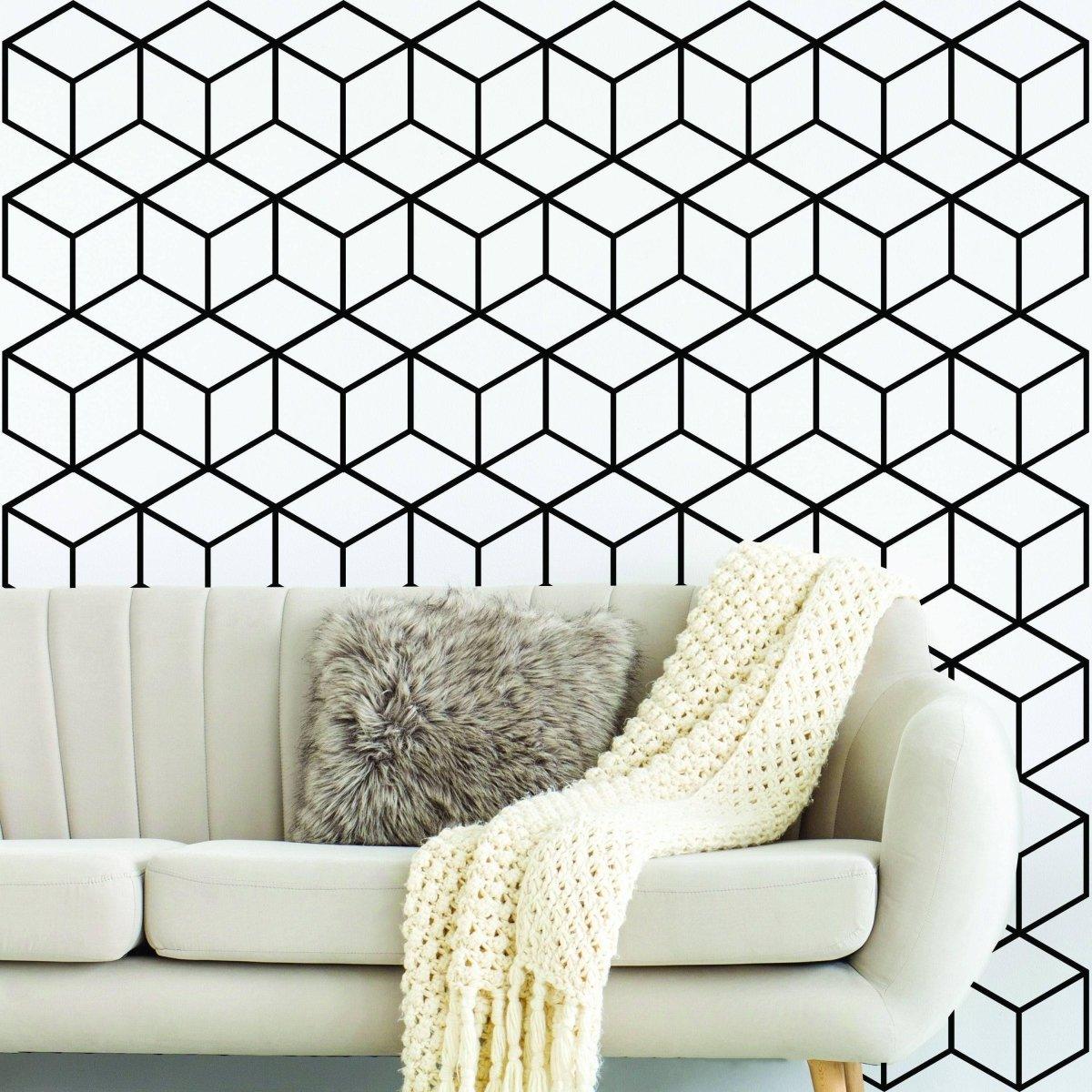 Hexagonal Honeycomb Wall Decal - Adhesive Vinyl Sticker for Walls - Decords