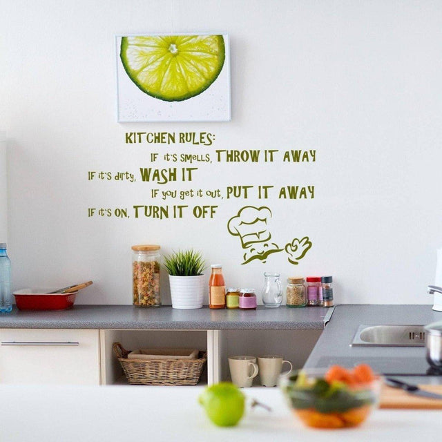 Family Rules Wall Decal - Humorous Vinyl Sticker for Kitchen, Charming Home Decor - Decords