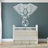 Elephant Head Wall Vinyl Sticker - Art Window Animal Aztec Decor Nursery Geometric Decal - Decords