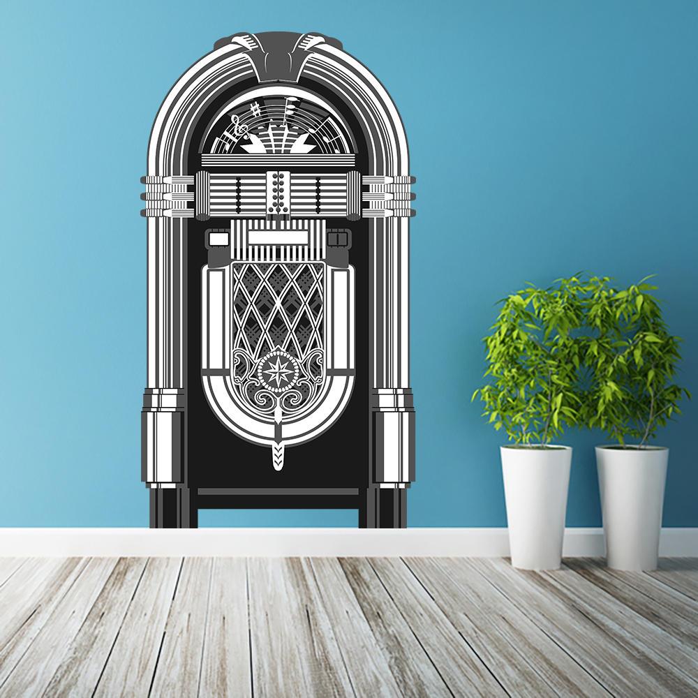 Jukebox Art Wall Print Sticker Decor - Old Music Box Song Party Jdm Die Cut Juke Vinyl Decal - Decords