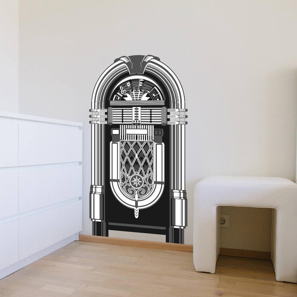 Jukebox Art Wall Print Sticker Decor - Old Music Box Song Party Jdm Die Cut Juke Vinyl Decal - Decords