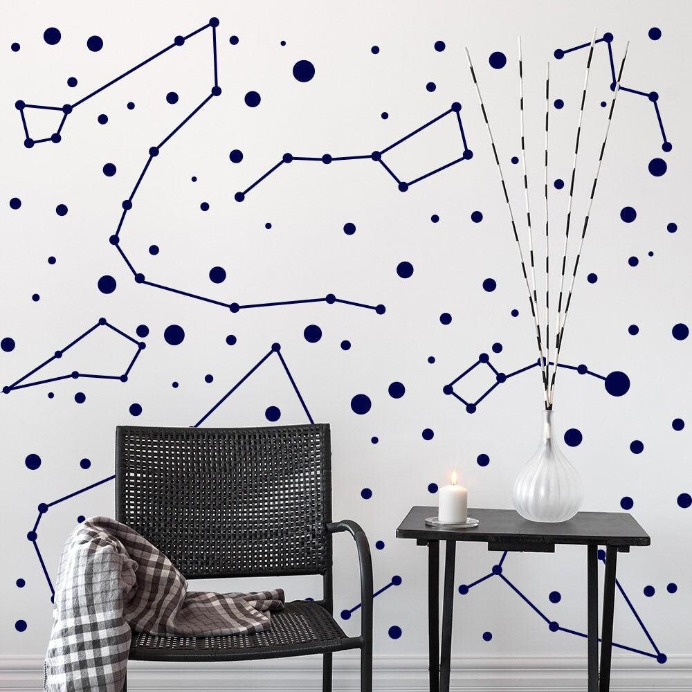 Constellation Stickers Zodiac Wallpaper Sticker - Star Stickers For Wall - 79 x 79 inches (200 x 200 cm)) - Decords