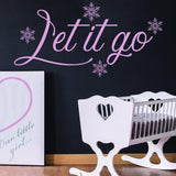 Let It Go Quote Wall Sticker - Positive Sayings Snowflakes God Family Time Decal - Decords