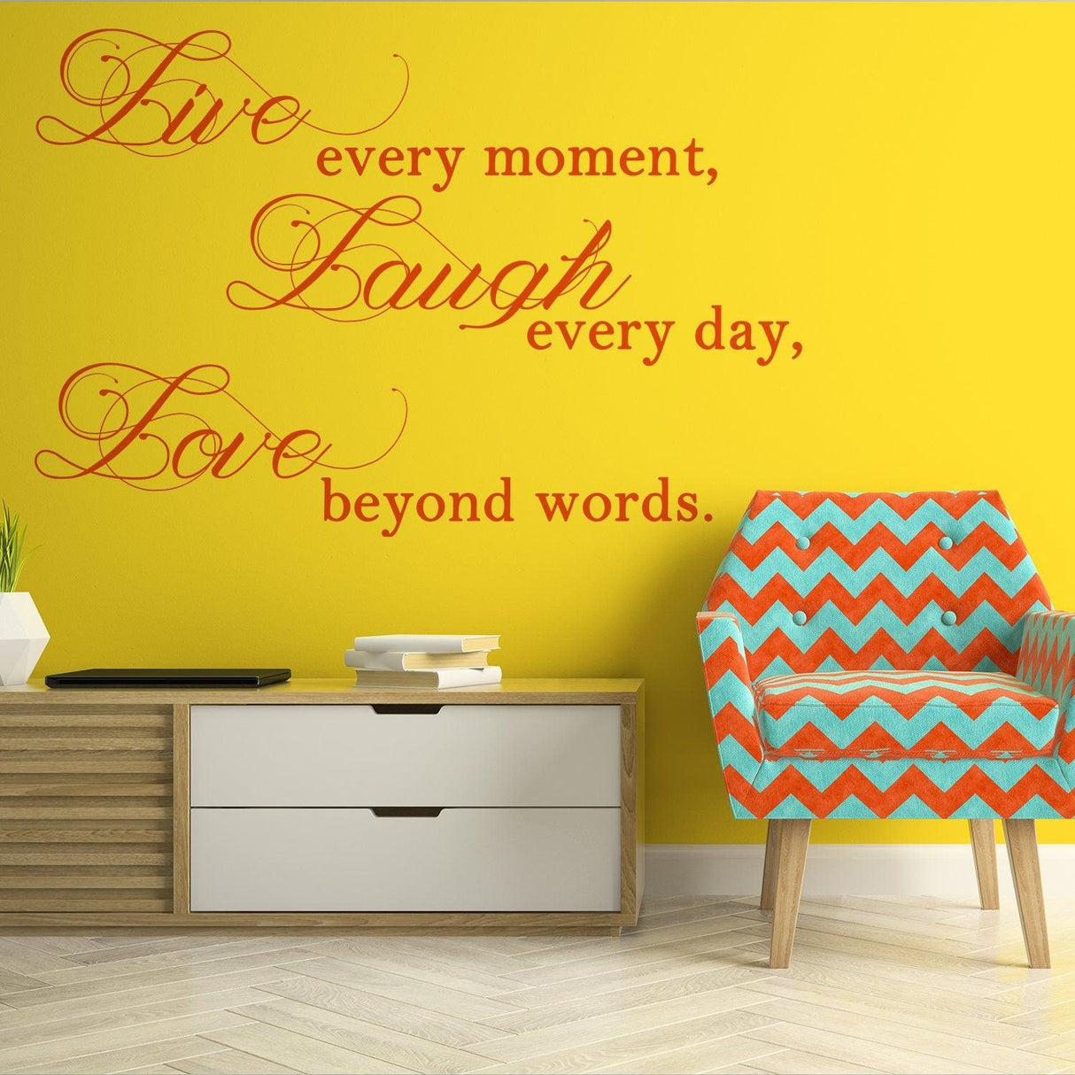 Live Laugh Love Sticker - Quote Art Mac Wall Stickers - Decords