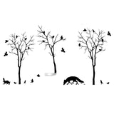 Nature Art Vinyl Cute Animal Set Stickers - Tree Forest Botanical Cool Floral Die Cut Decal - Decords