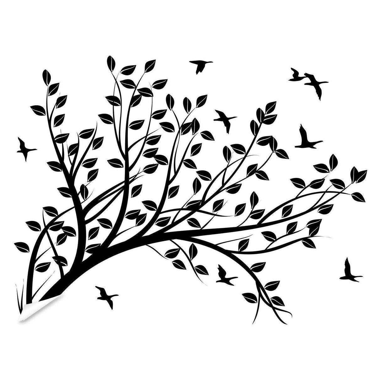 Branch Wall Tree Sticker Vinyl Decal - Bird Kids Room Decals - Decords