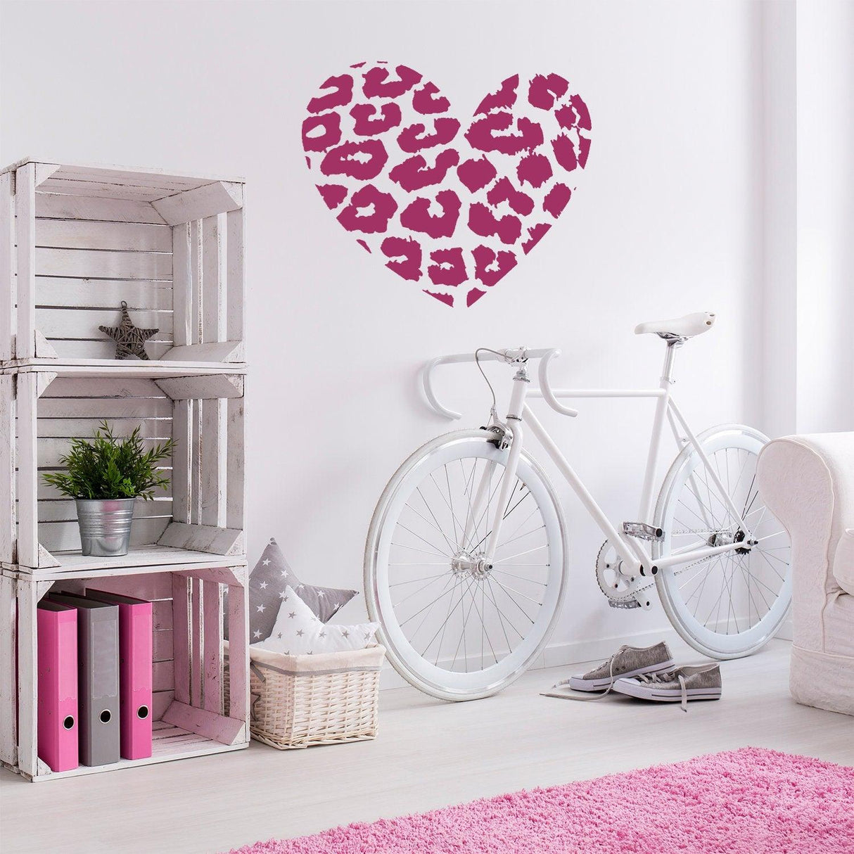 Leopard Heart Wall  Sticker - Art Print Texas Vinyl Decal - Decords