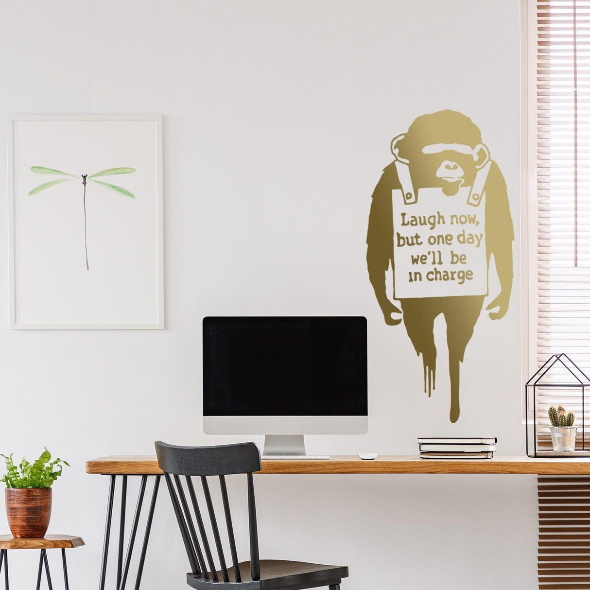 Banksy Monkey Wall Sticker - Art Vinyl Street Baksy Decal - Decords