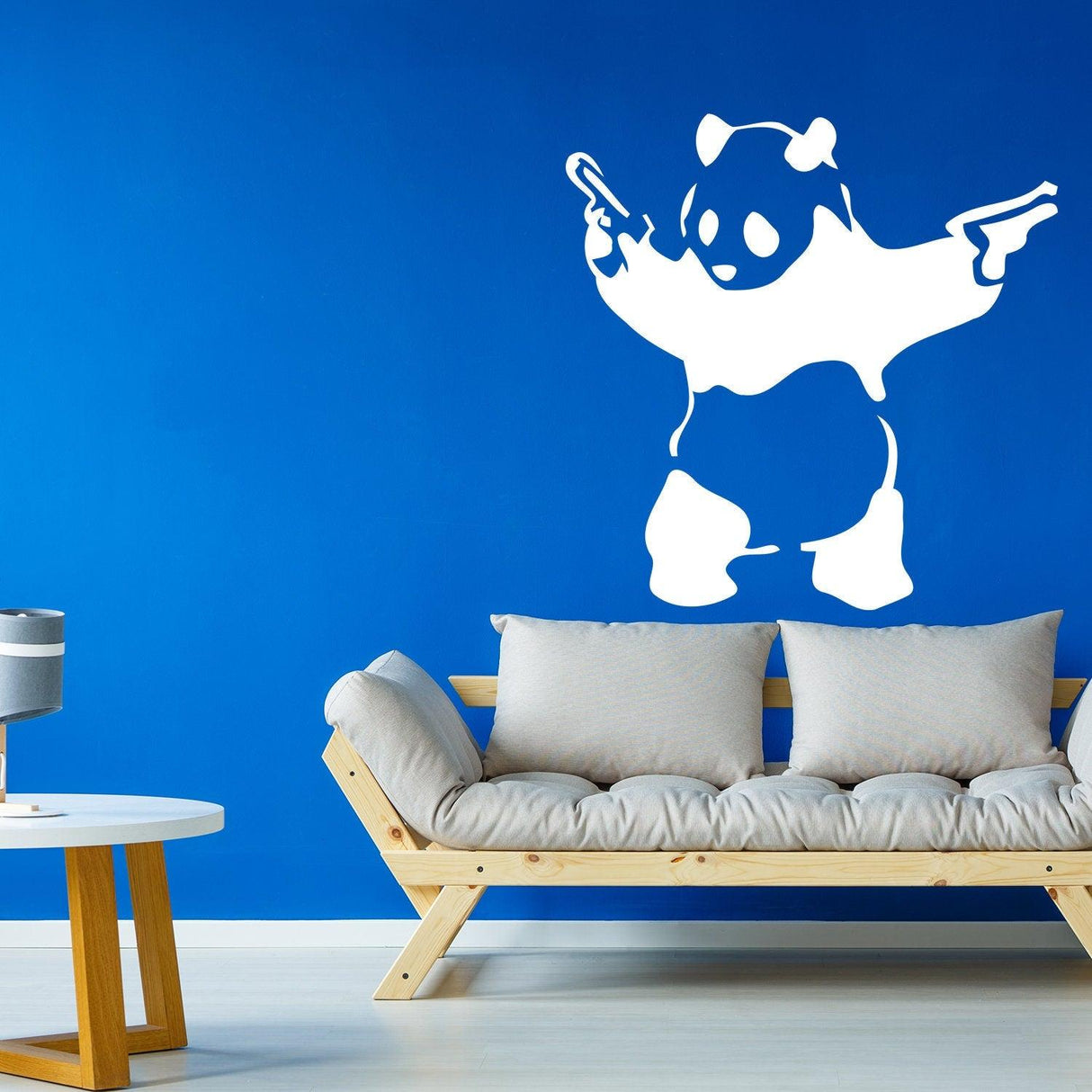 Banksy Panda With Shooting Guns Wall Sticker - Art Graffiti Gun Bear Vinyl Decal - Decords